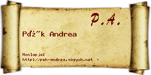 Pék Andrea névjegykártya