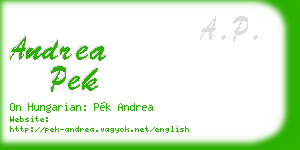 andrea pek business card